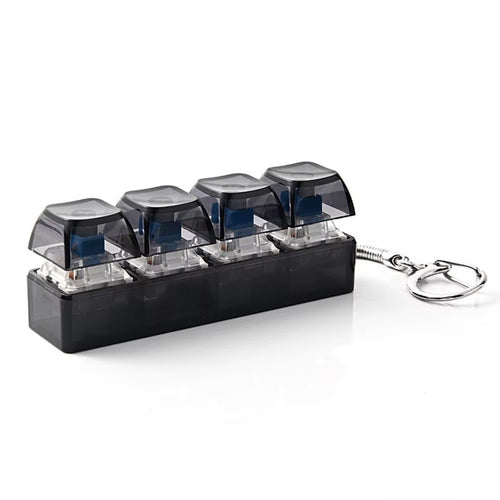 RGB Mini Mechanical Keyboard Fidget Clicker – Stress Relief Keychain